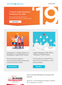 Newsletter Sample Building a vigorous, vocal user community is a secret of eCounsel's evolution and product roadmap.